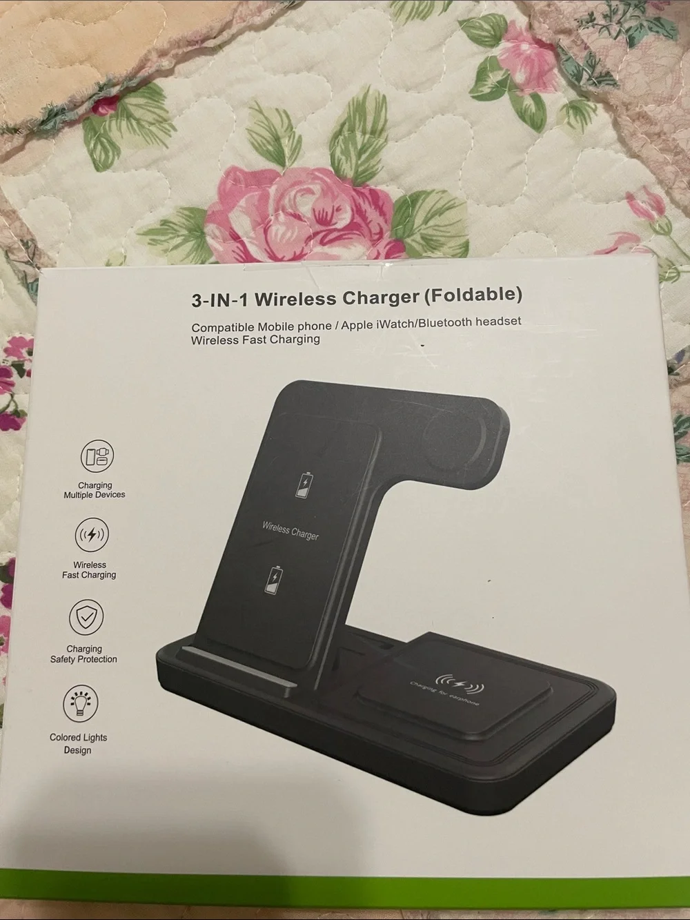 Foldable 3-in-1 Wireless Charging Stand -Purple